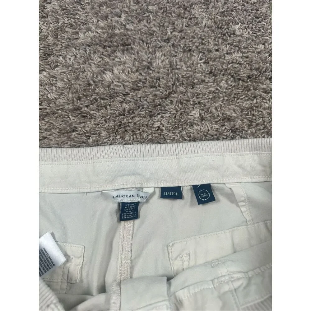 AE Dreamy Drape Stretch Cargo Super High-Waisted Baggy Wide-Leg Pant Beige 12 S